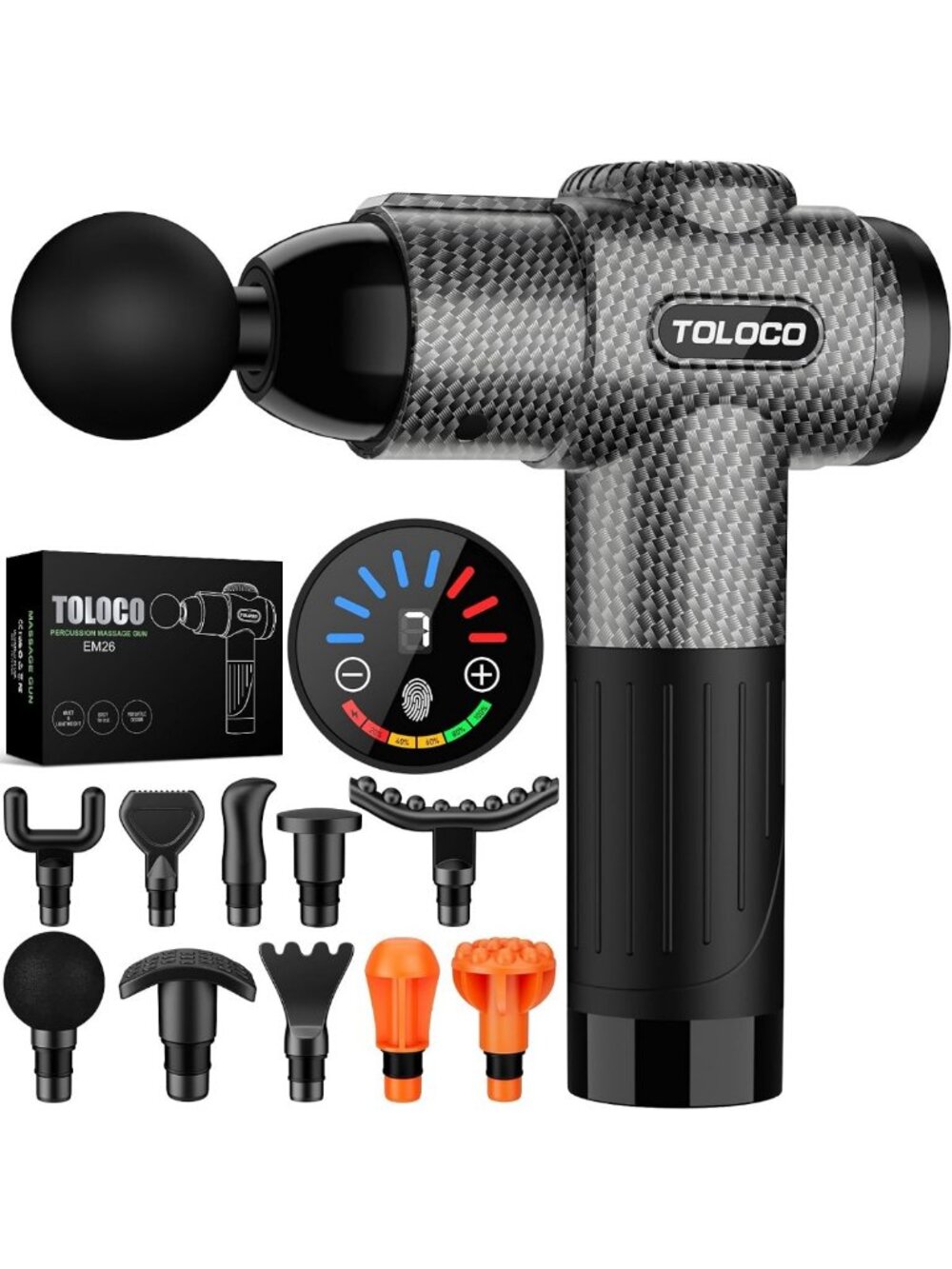 Deep Tissue Massage Gun for Athletes, Pain Relief Percussion Massager, 10 Heads